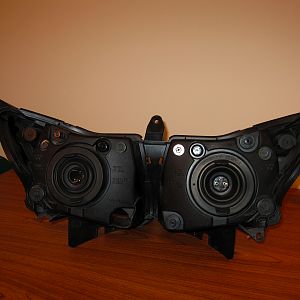 Busted headlight rear