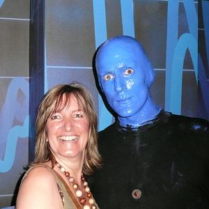 the wife with a blue man