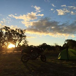 sunset camping