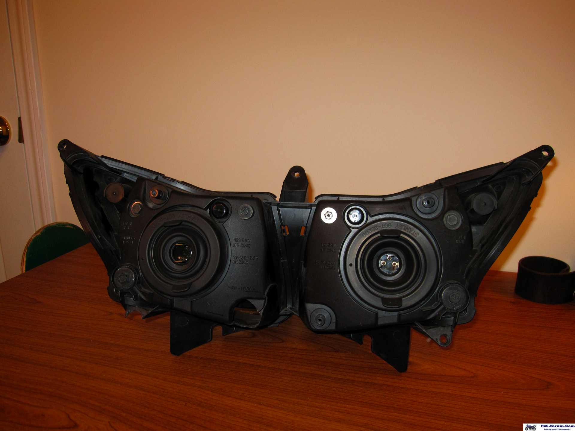 Busted headlight rear